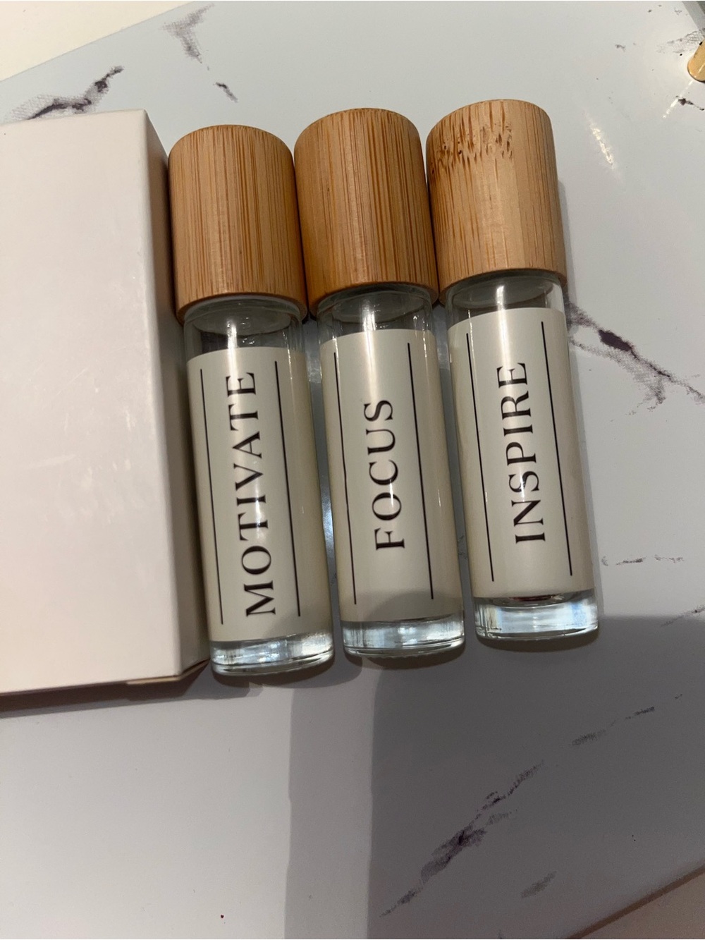 Motivate, Focus & Inspire Trio - Bamboo Cap Roll-On Set